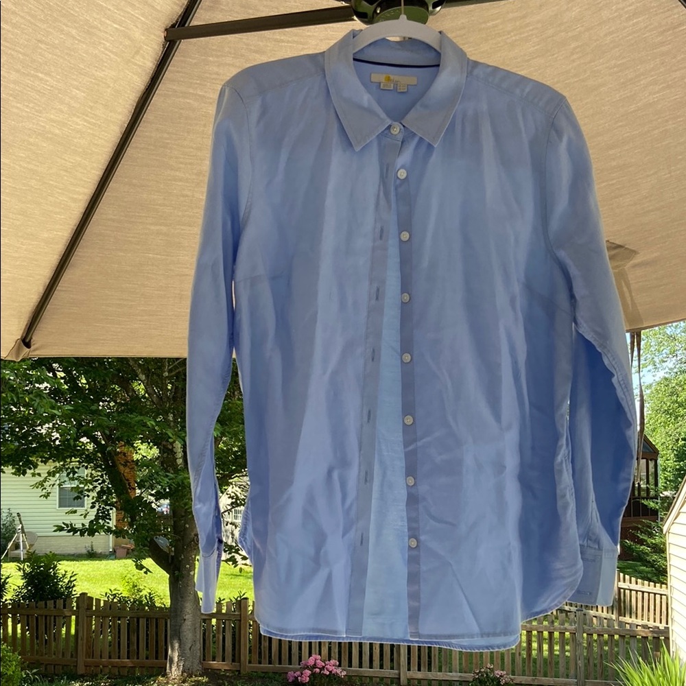 Boden, Womens button down top, long sleeves,
Blue 
UK 16R
US 12R